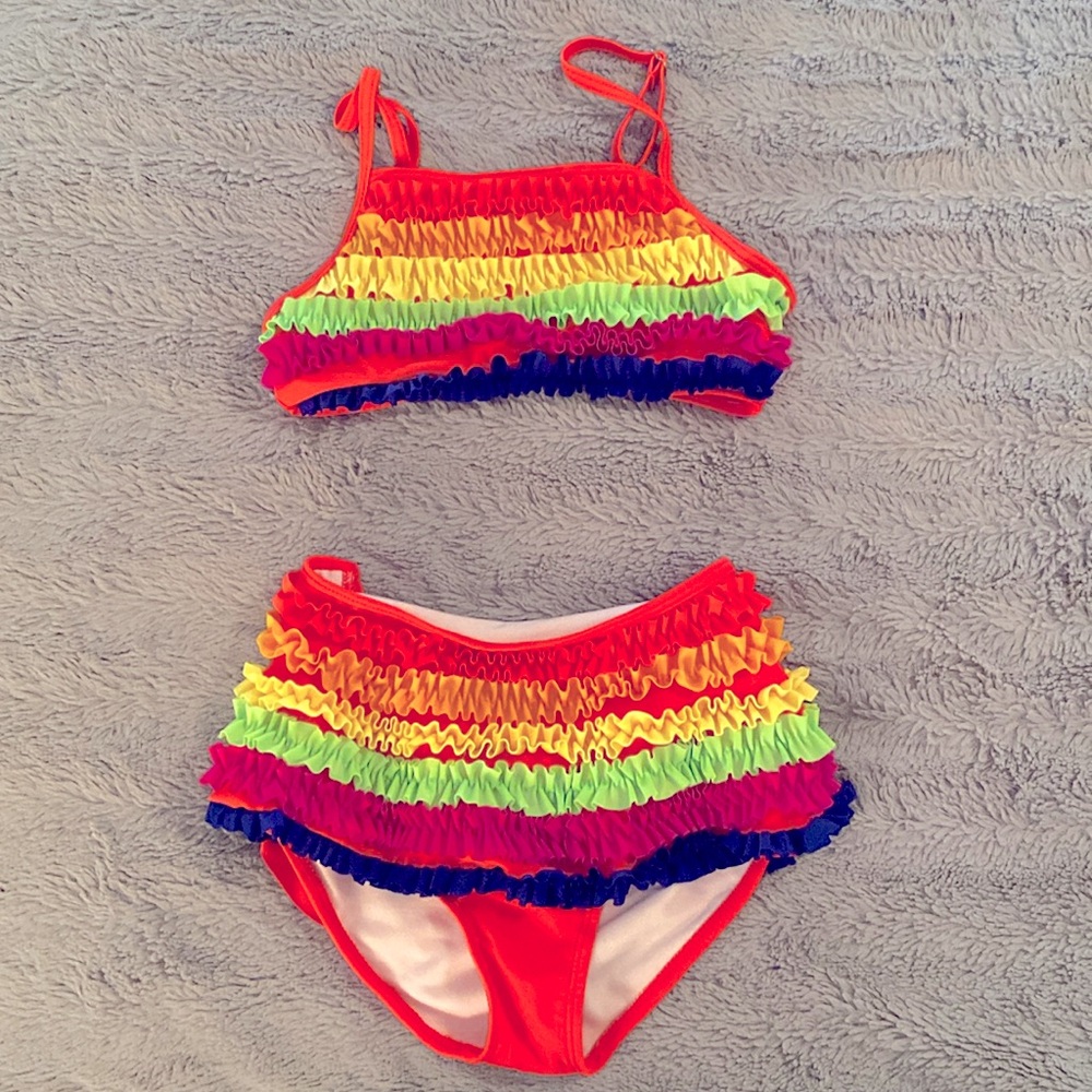 Girls skirted rufffle bikini
